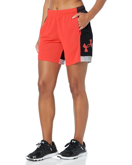 Under Armour Red Baseline 6" Basketball Shorts,
