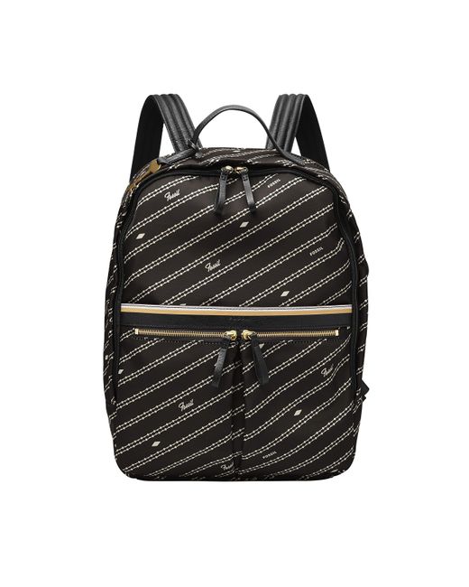 fossil black backpack purse