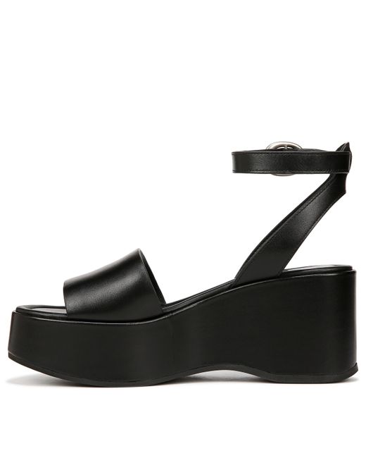 Vince S Phillipa Platform Ankle Strap Sandals Black Leather 6.5 M