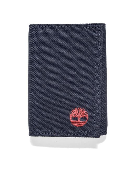 Timberland Blue Trifold Nylon Wallet for men