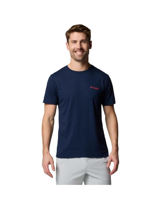 Columbia Blue Pfg Fish Flag Ii Short Sleeve for men
