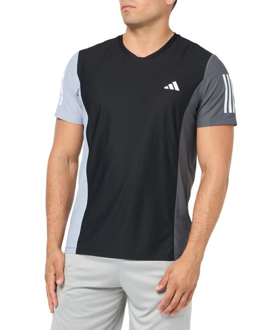 Adidas Black Own The Run Colorblock T-shirt for men