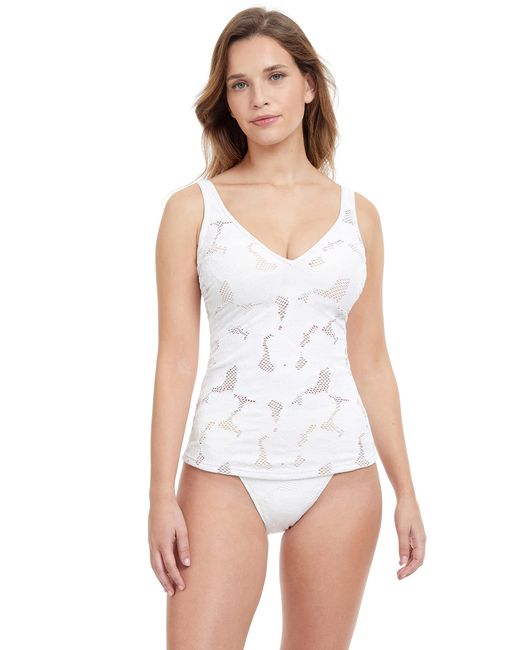 Gottex White Standard Late Bloomer D-cup Tankini