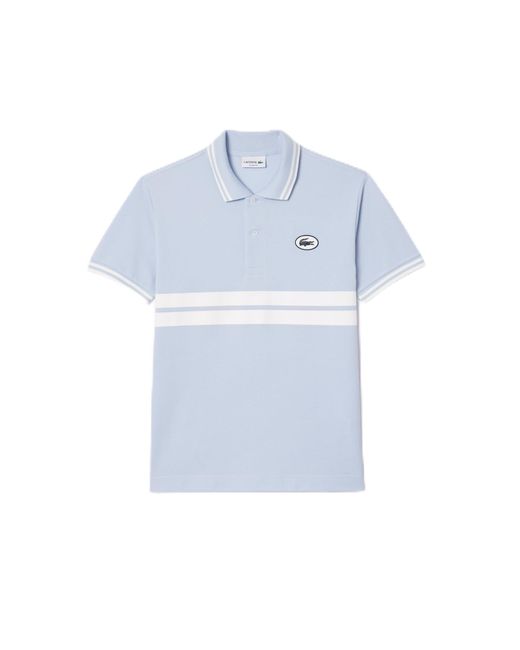 Lacoste Blue Short Sleeve Classic Fit Polo W/stripes for men