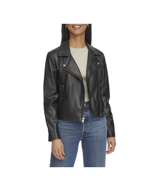 Levi's Black Smooth Faux Leather Moto