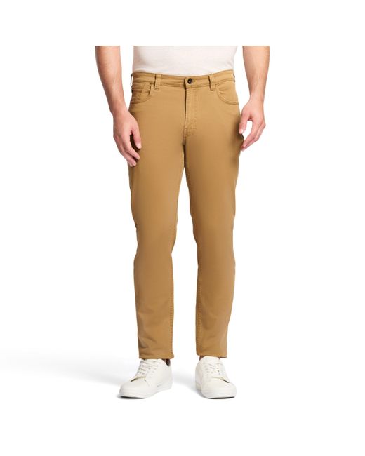 Izod Natural Saltwater Stretch Flat-front Chino Pants for men