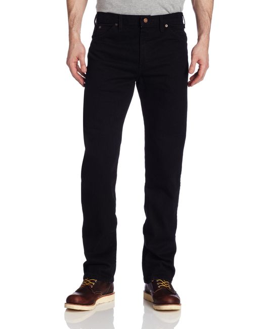 Dickies Black Mens Regular-fit Six-pocket Jeans for men
