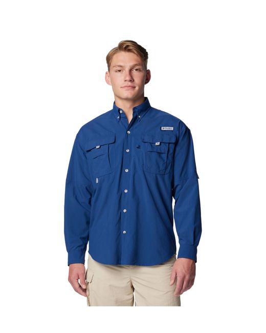 Columbia Blue Bahama Ii Long Sleeve Adult Shirt for men