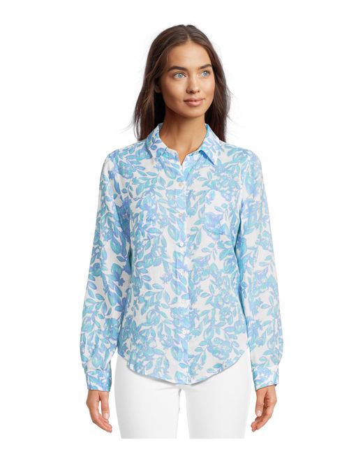 Lilly Pulitzer Blue Sea View Button-down