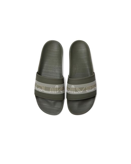 Quiksilver Green Rivi Wordmark Slide Sandal for men