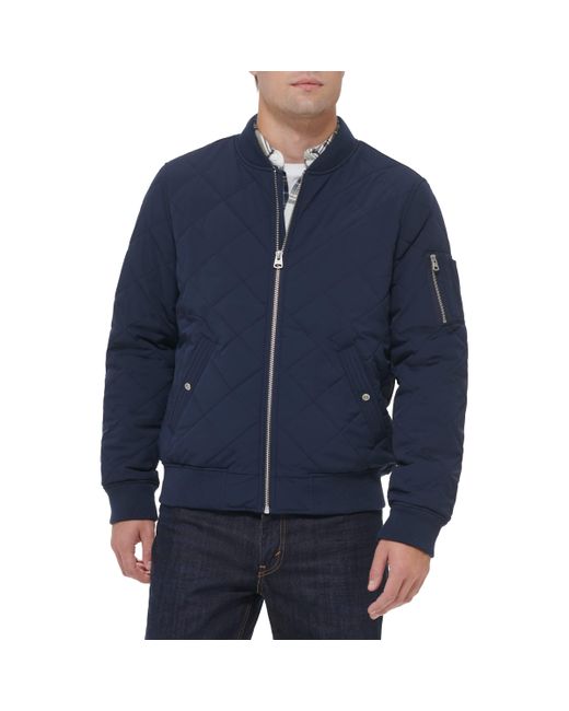 Levi's Diamond Quilted Bomber Jacket in Blue for Men | Lyst