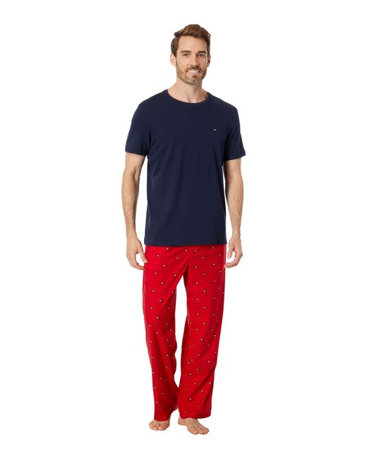 Tommy Hilfiger Red Cozy Fleece Pajama Set for men