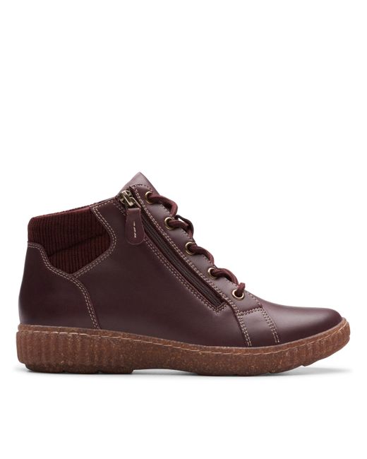 Clarks red ankle boots hot sale