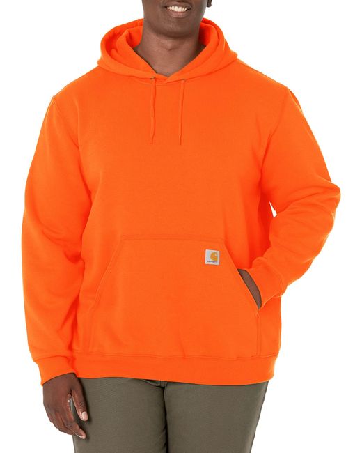Carhartt Orange Midweight Pullover Hooded Sweatshirt for men