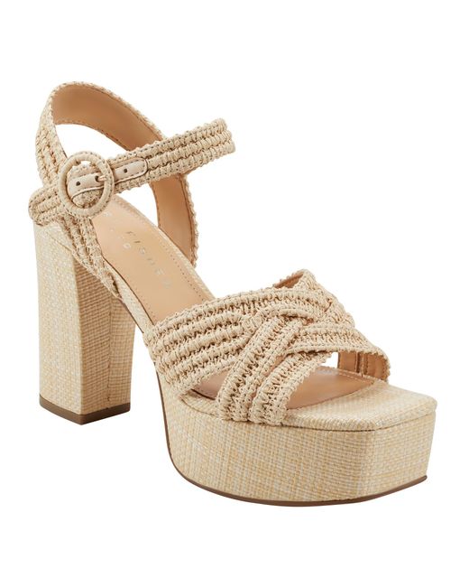 Marc Fisher Chesse Heeled Sandal in Metallic Lyst