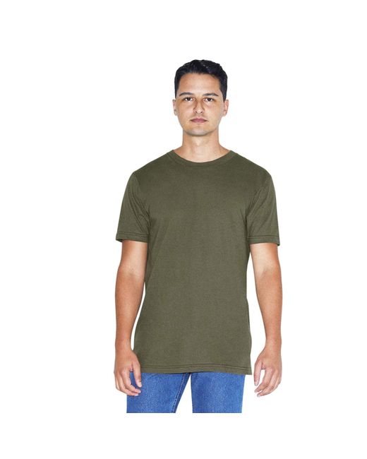 American Apparel Green Fine Jersey Crewneck Short Sleeve T-shirt for men