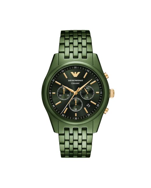 Emporio Armani Chronograph Green Ceramic Watch for men