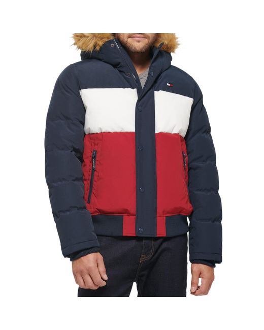 men's quilted snorkel bomber jacket