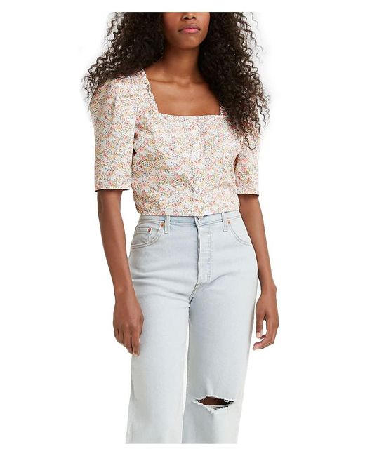 Levi's Joella Short-sleeve Blouse, Abstract Pattern in White - Save 53% -  Lyst