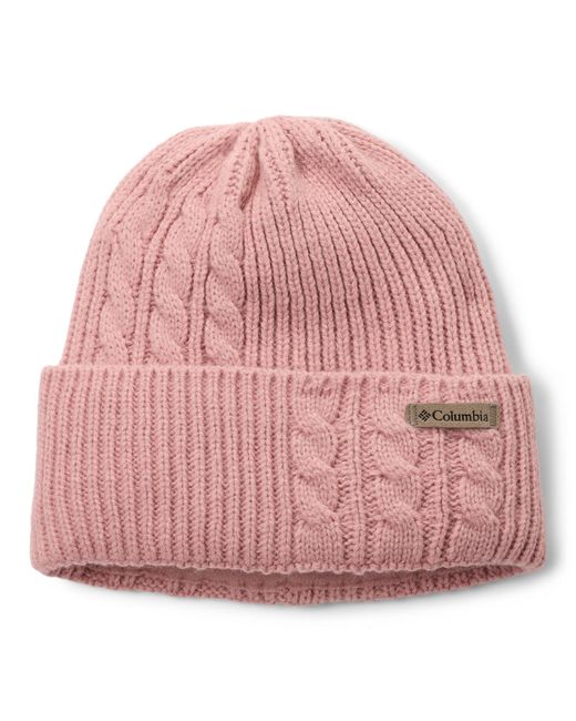 Columbia Pink S Agate Pass Cable Knit Beanie
