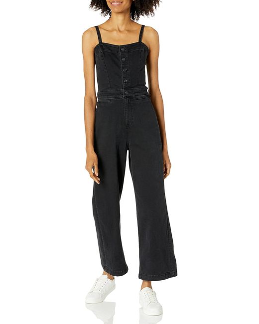PAIGE Anessa Cropped Culotte Lightweight Jumpsuit in Blue | Lyst