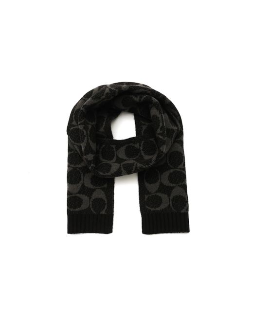 COACH Black Jumbo Signature C Scarf