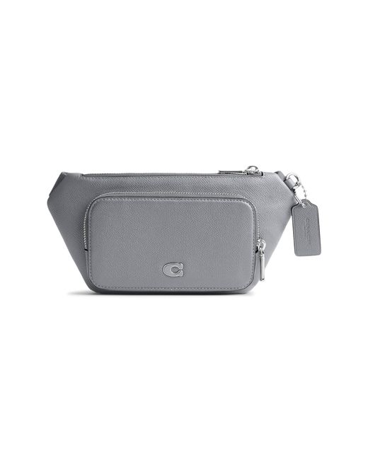 COACH Gray Belt Bag In Crossgrain Leather