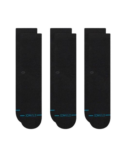 Stance Black Icon Crew Socks 3-pack For And