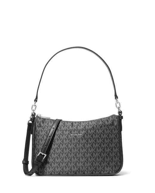 Michael Kors Gray Jet Set Medium Top Zip Pochette Crossbody Bag