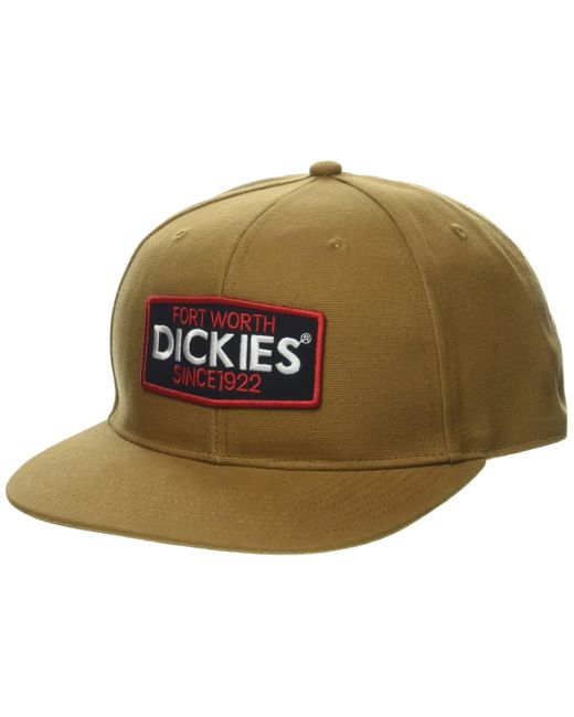 Dickies Green Logo Patch Flat Bill Cap Brown for men