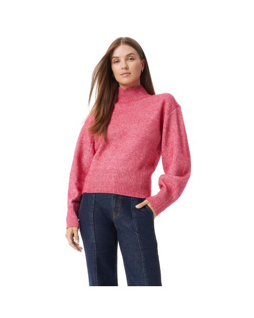 Sam Edelman Women's Red Lyrica Mock Neck Back Tie Pullover Sweater