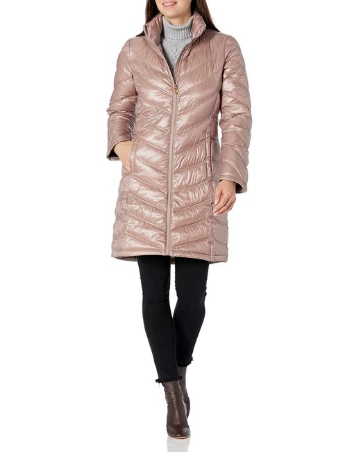 Calvin Klein Chevron Quilted Packable Down Jacket in Natural Lyst UK