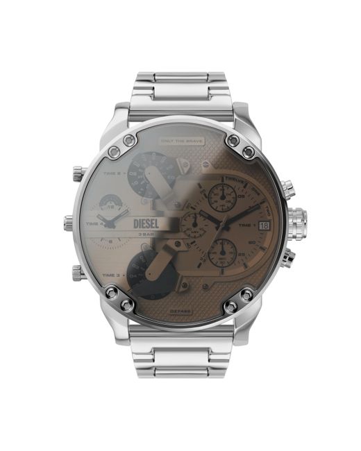DIESEL Gray Mr. Daddy 2.0 Stainless Steel Chronograph Watch for men