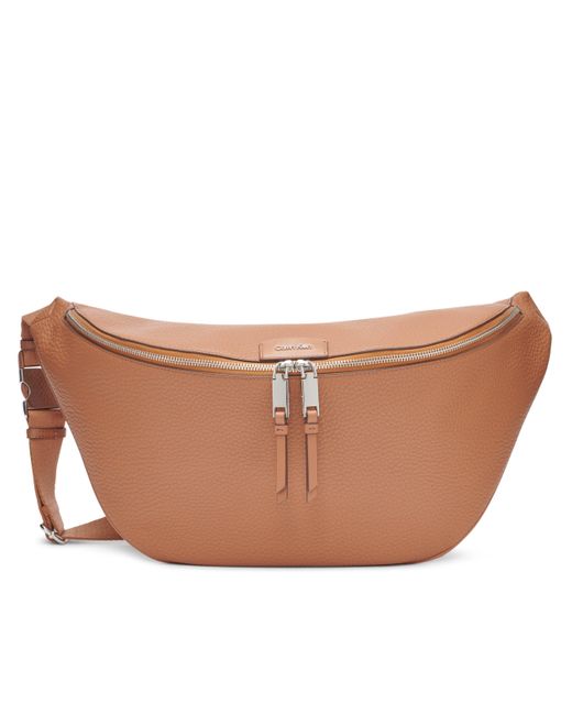Calvin Klein Brown Moss Organizational Large Sling Belt Bag