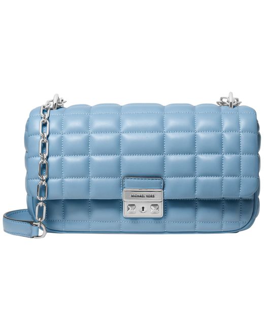 Michael Kors Blue LG Conv Chain Shldr Hand Bag