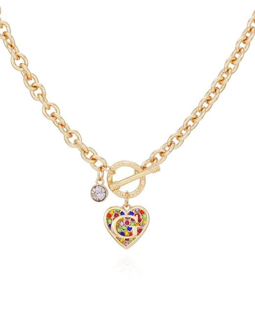 Guess Metallic Toggle Heart Necklace