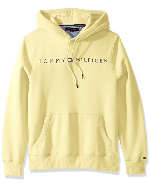 Tommy Hilfiger Logo Overhead Hoodie in Yellow for Men Save 63 Lyst