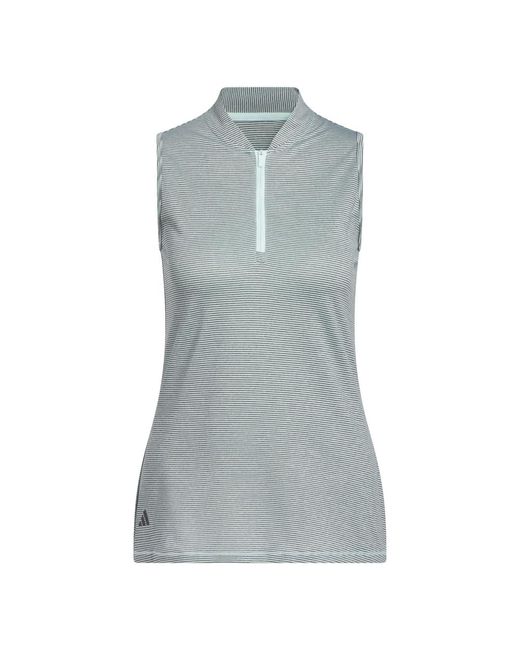 Adidas Gray S Two-color Ottoman Sleeveless Golf Polo Shirt