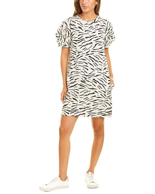 Velvet By Graham & Spencer White Prima Zebra Fleece Dress