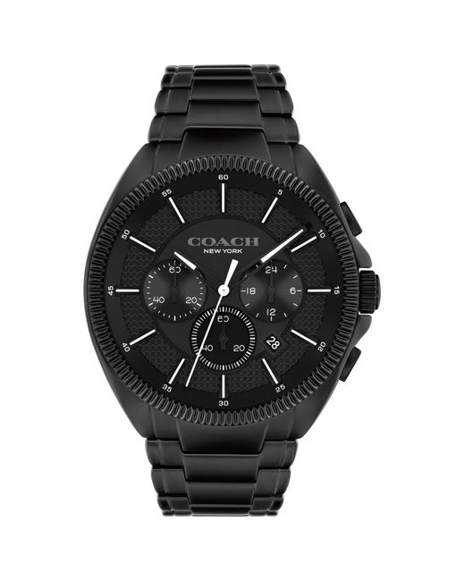 COACH Black Chronograph Wristwatch With Date Window And Subdials For for men
