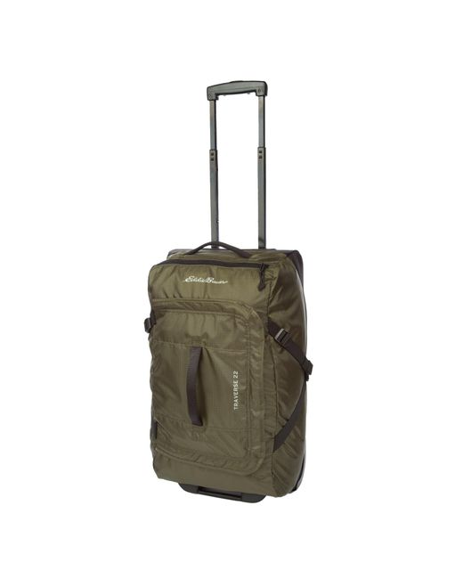 Eddie Bauer Green Traverse 22l Rolling Duffel-lightweight Travel Luggage Made From Ripstop Nylon