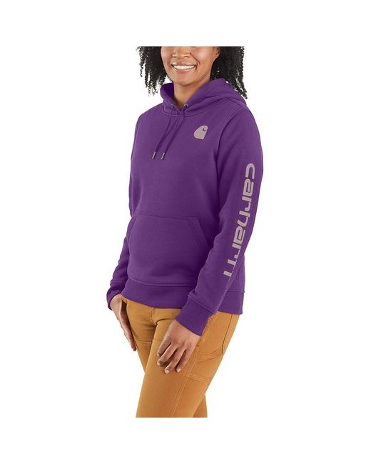 Carhartt Purple Relaxed Fit Midweight Logo Sleeve Graphic Sweatshirt
