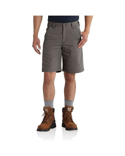 Carhartt Gray S Rugged Flex® Relaxed Fit Canvas Work Utility Shorts for men