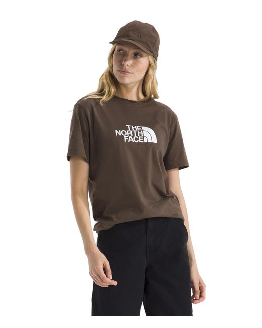 The North Face Brown Evolution Short Sleeve Half Dome Tee | Everyday Cotton Shirt With A Logo Graphic