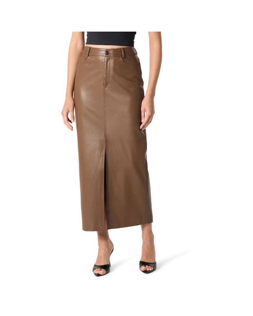 The Drop Brown 's Larissa Vegan Leather Maxi Skirt