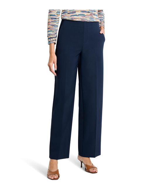 NIC+ZOE Blue Nic+zoe 31" Stretch Suiting Lenox Wide-leg Pant