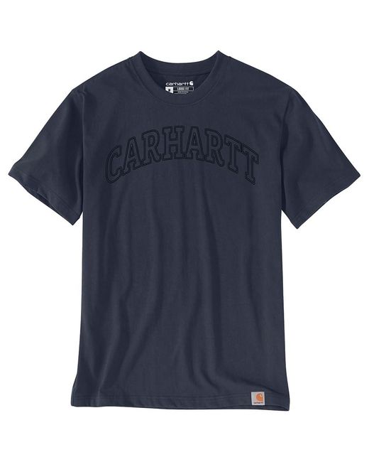 Carhartt Blue Big & Tall Relaxed Fit Heavyweight Short-sleeve Logo Graphic T-shirt for men