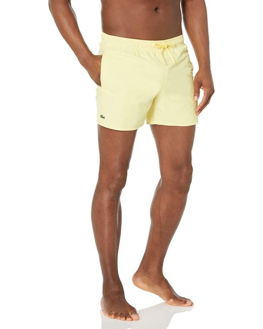 Lacoste Yellow Standard Classic Solid Swim Short for men