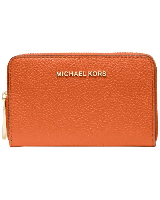 Jet Set Small Zip Around Card Case di Michael Kors in Orange