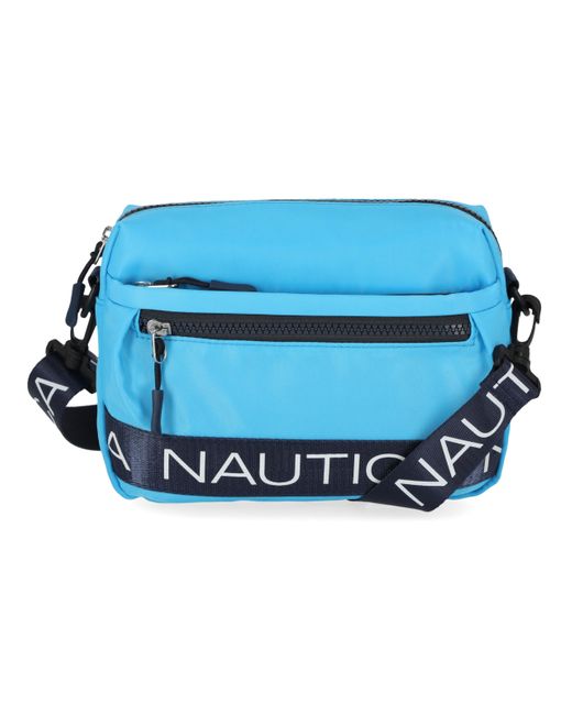 Nautica Blue Nylon Bean Crossbody/belt Bag With Adjustable Shoulder Strap